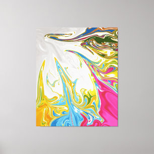 Joyful Abstract schilderen   Beste kleurrijke fijn Canvas Afdruk