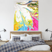 Joyful Abstract schilderen | Beste kleurrijke fijn Canvas Afdruk (Insitu (Slaapkamer))