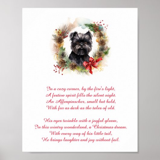 Joyful Affenpinscher: Het perfecte kerstgezelschap Poster (Voorkant)