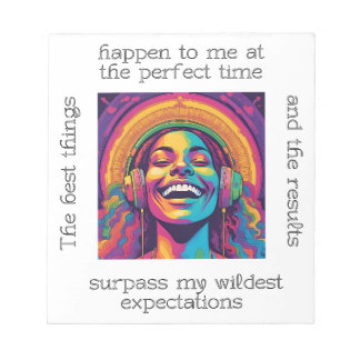 Joyful Affirmation Girl – Colorful Motivational  Notitieblok