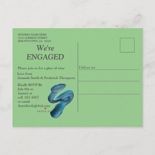 Joyful African Oerwoud Invitation Briefkaart (Achterkant)