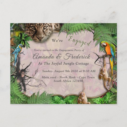 Joyful African Oerwoud Uitnodiging Briefkaart (Voorkant)