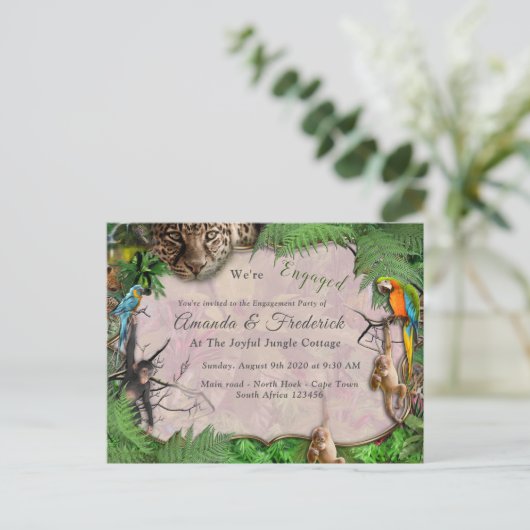 Joyful African Oerwoud Uitnodiging Briefkaart (Staand voorkant)