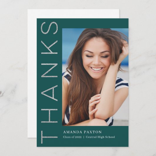 Joyful Afstudeerder Editable Color Afstuderen Hart Bedankkaart (Voorkant / Achterkant)