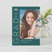 Joyful Afstudeerder Editable Color Afstuderen Invi Kaart (Staand voorkant)