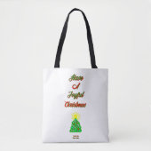 Joyful-All-Over-Print Canvas tas voor Kerstmis (Voorkant)
