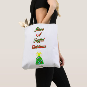 Joyful-All-Over-Print Canvas tas voor Kerstmis