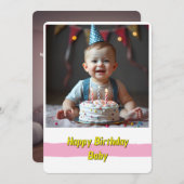 Joyful Baby Birthday Kaart - Instant Download (Voorkant / Achterkant)