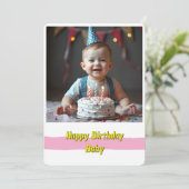 Joyful Baby Birthday Kaart - Instant Download (Staand voorkant)