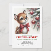 Joyful baby fawn watercolor Christmas invite digit Kaart (Voorkant)