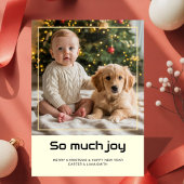 Joyful Baby & Pet Holiday christmas card Feestdagenkaart