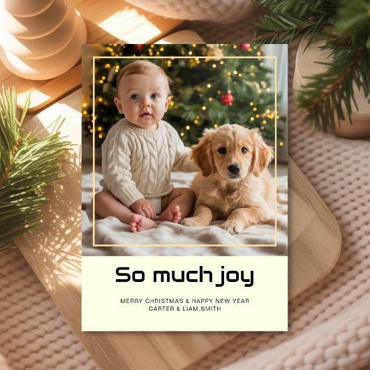 Joyful Baby & Pet Holiday christmas card Feestdagenkaart