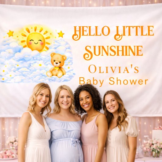 Joyful Bear Baby Shower Party Decor Backdrops Spandoek