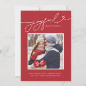 Joyful Beginnings Kerstzwangerschapsuitkondiging Feestdagenkaart (Voorkant)