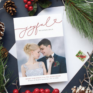 Joyful Beginnings Pas getrouwd Eerste Kerstkaart