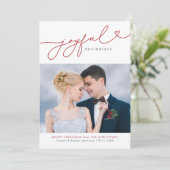 Joyful Beginnings Pas getrouwd Eerste Kerstkaart (Staand voorkant)