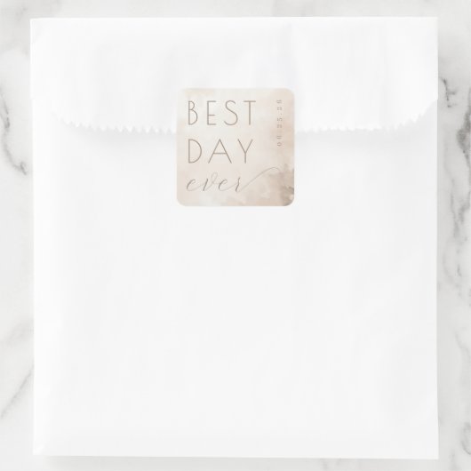 Joyful Beige Watercolor Wedding Sticker (Tas)