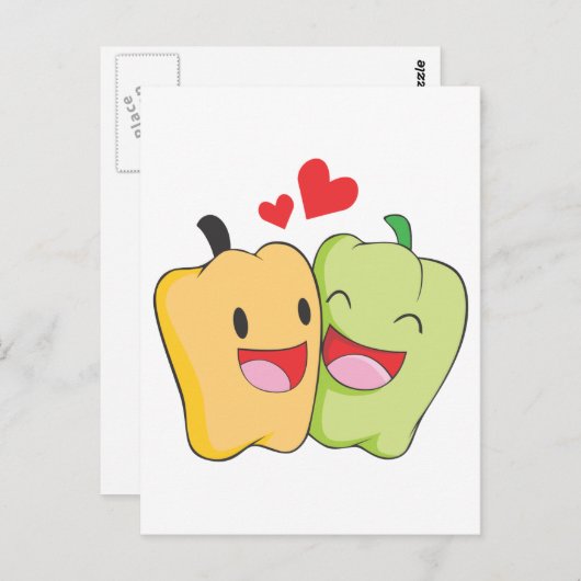 Joyful Bell Pepper Lovers Briefkaart (Voorkant / Achterkant)
