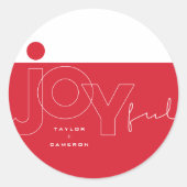 Joyful Big and Bold Red Dot Kerstmis of feestdag Ronde Sticker (Voorkant)