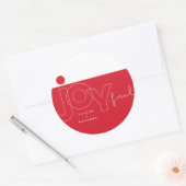 Joyful Big and Bold Red Dot Kerstmis of feestdag Ronde Sticker (Envelop)