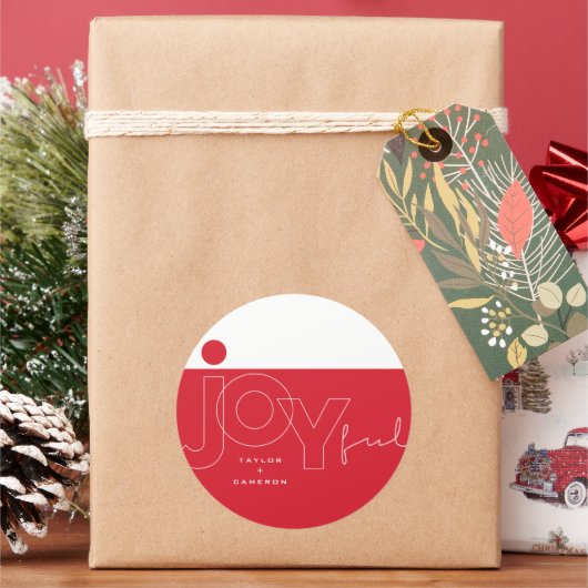 Joyful Big and Bold Red Dot Kerstmis of feestdag Ronde Sticker (Feestdagen)