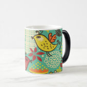 Joyful Birds in a Colorful Garden Mug Magische Mok (Voorkant rechts)