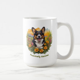 Joyful Black Corgi Koffiemok