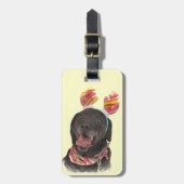 Joyful Black Labrador Retriever Dog Bagagelabel (Voorkant verticaal)