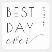 Joyful Black Typographic Vierkante Sticker (Voorkant)