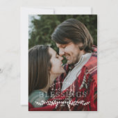 Joyful Blessings Hand Lettered Photo Flat Card Feestdagenkaart (Voorkant)