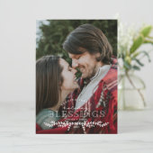 Joyful Blessings Hand Lettered Photo Flat Card Feestdagenkaart (Staand voorkant)