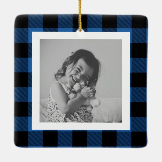 Joyful Blue Buffalo Pset Photo Ornament (Achterkant)