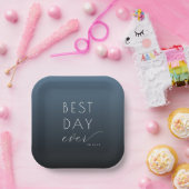 Joyful Blue Minimalist Celebration Papieren Bordje (Feest)