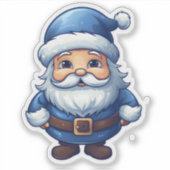 Joyful Blue Santa verspreidt juichen Sticker (Voorkant)