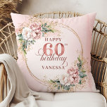 Joyful Blush Pink Floral Shimmer 60th birthday Kussen<br><div class="desc">✅ For matching items search 36-60 in my collections ✅ Celebrate a special milestone with this elegant 60th birthday pillow featuring watercolor rose gold, dusty pink and blush pink flowers, eucalyptus greenery, and a shimmering gold frame. This boho floral design adds charm and warmth to any space. A beautiful keepsake...</div>