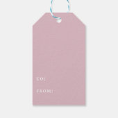 Joyful Blush Pink Kerstfeestdag Foto Cadeaulabel (Achterkant)