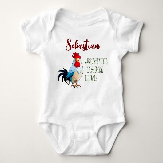 Joyful Boerderij Life Aangepaste naam Romper (Voorkant)