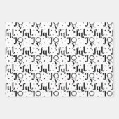 Joyful Bold Letter Black White & Pink Typographic Inpakpapier Vel (Voorkant 2)