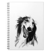 Joyful Borzoi | Schilderen met zwarte en witte ink Notitieboek (Voorkant)