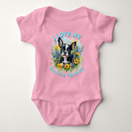 Joyful Boston Terrier Bloom - Aangepast Romper