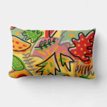 Joyful botanical leaf red yellow pink schattig dec