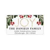 Joyful Boughs of Holly Etiket (Voorkant)