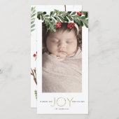 Joyful Boughs of Holly Feestdagenkaart (Voorkant / Achterkant)