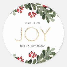 Joyful Boughs of Holly Ronde Sticker