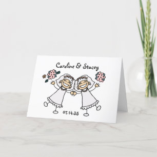 Joyful Brides Personalized Gay Lesbian Wedding Bedankkaart