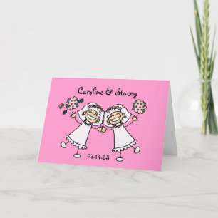Joyful Brides persoonlijke homoseksuele bruiloft d Bedankkaart