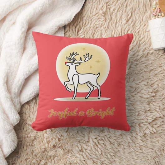 Joyful & Bright Christmas Reindeer Kussen (Deken)