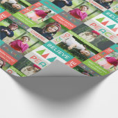 Joyful & Bright Holiday 5 Photo Collage Gift Wrap Cadeaupapier (Hoek)