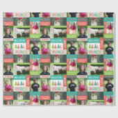 Joyful & Bright Holiday 5 Photo Collage Gift Wrap Cadeaupapier (Vlak)