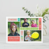 Joyful & Bright Holiday-fotokaart Feestdagenkaart (Staand voorkant)
